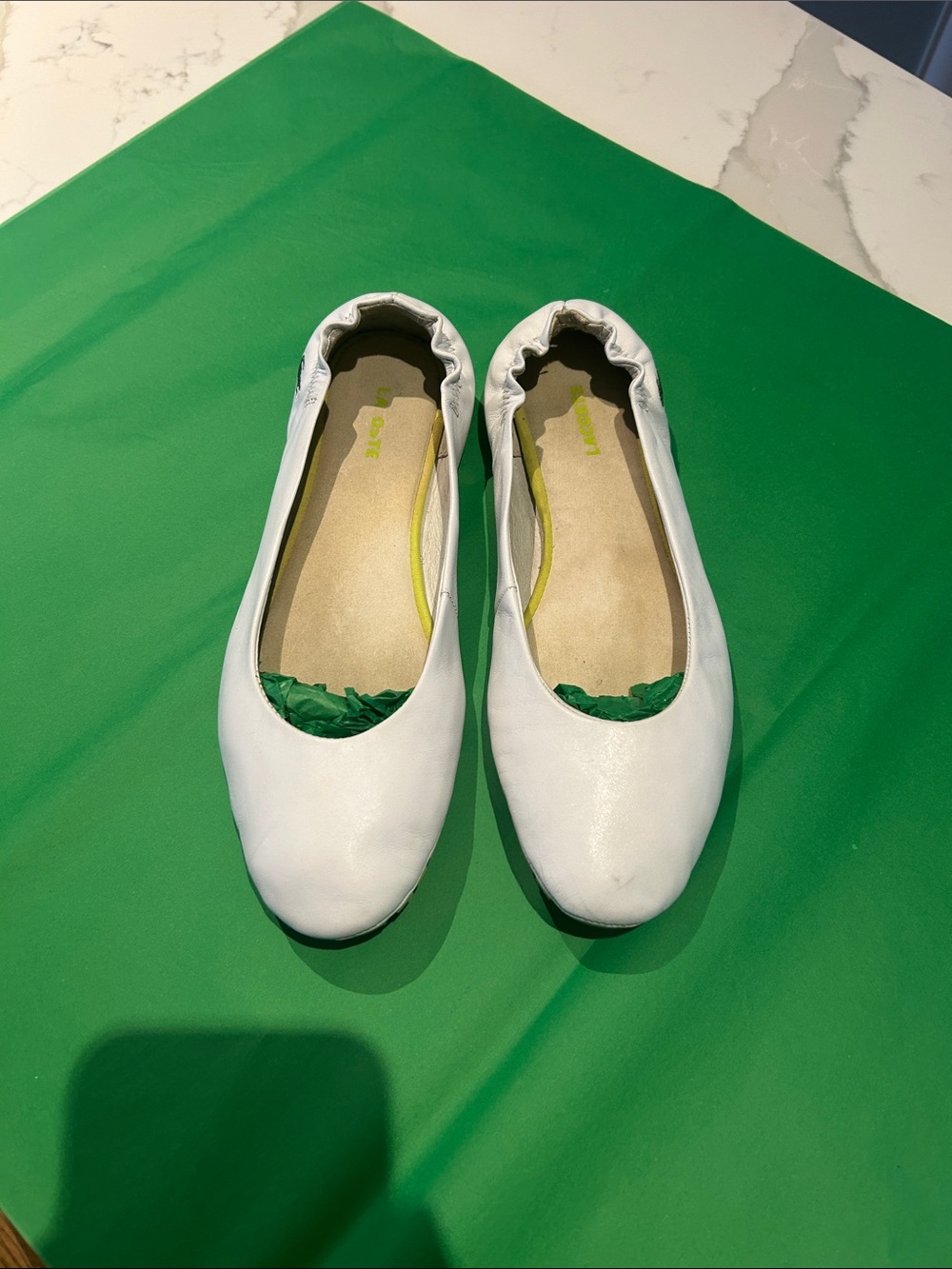 Lacoste White Ballet Flats